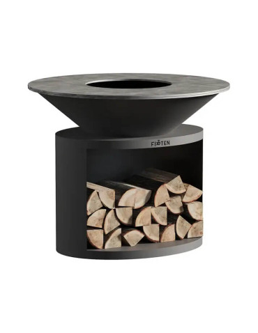 Brasero rond Ø 120 cm sur meuble - Noir - Ellipse - Firten