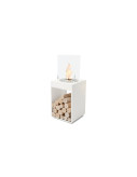 Brasero cheminée design Blanc POP 3T Brûleur BioEthanol inox - EcoSmart Fire