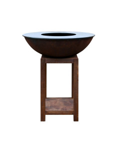 Brasero rond Ø84 sur meuble - Corten - Montabile petit - Quoco 2