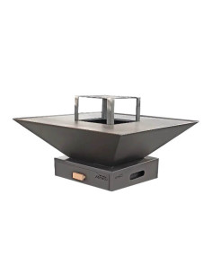 Brasero carré 85 cm à poser - Noir - Lounge - Atmeco