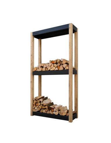 Meuble range bois - Noir - Cremagliera Large - Quoco