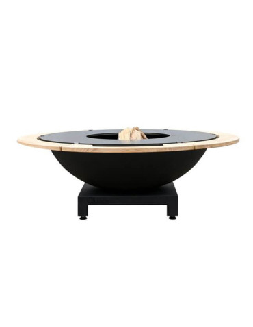Brasero rond Ø116 cm sur socle - Noir - Piatto Basso+ Large - Quoco 2