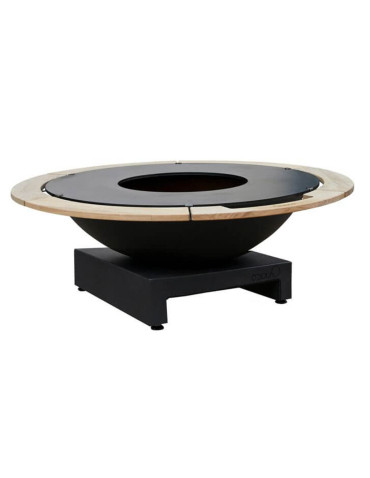 Brasero rond Ø106 cm sur socle - Noir - Piatto Basso+ Moyen - Quoco 2
