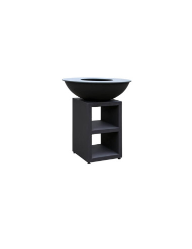 Pack brasero rond Ø 84 cm sur meuble - Noir - Piatto - Moyen - Quoco