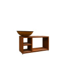 Pack brasero rond Ø 84 cm sur table - Acier Corten - Tavolo - Moyen - Quoco