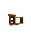 Pack brasero rond Ø 94 cm sur table - Acier Corten - Tavolo - Large - Quoco
