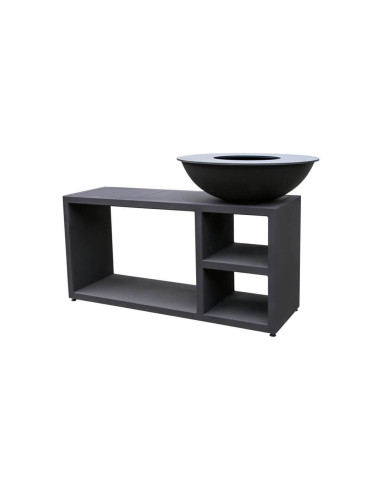 Pack brasero rond Ø 84 cm sur table - Noir - Tavolo - Moyen - Quoco