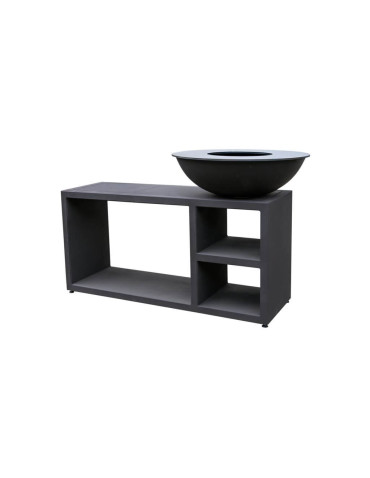 Pack brasero rond Ø 84 cm sur table - Noir - Tavolo - Moyen - Quoco 2