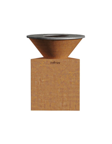 Brasero rond Ø 80 cm sur meuble - Acier Corten - Tradition - Firten
