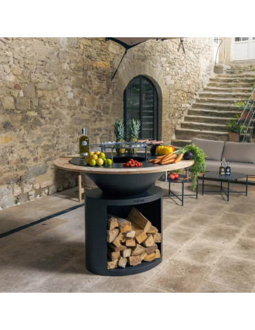 Brasero rond Ø 100 cm sur meuble - Noir - Ellipse - Firten 2