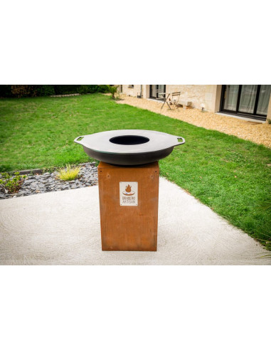 Round corten brasero of Ø 800 mm on...
