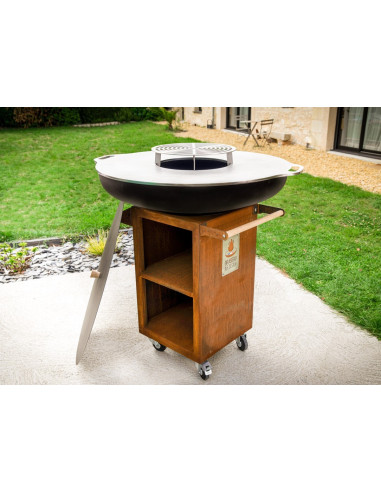 Brasero plancha rond acier Corten...