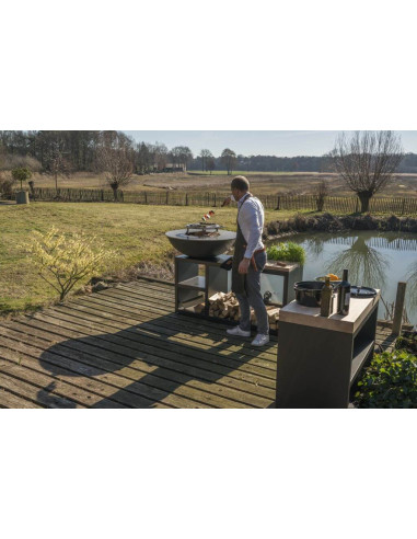 Brasero rond Ø 84 cm sur Table - Noir - Quoco