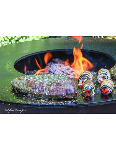 Brasero rond Ø 84 cm sur Table - Noir - Quoco