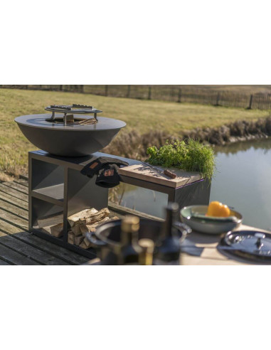 Brasero rond Ø 84 cm sur Table - Noir - Quoco