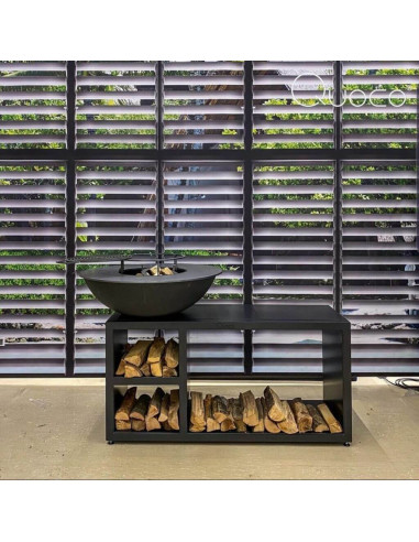 Brasero rond Ø 84 cm sur Table - Noir - Quoco